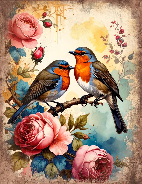 The Robin Collection Junk Journal Pages: 60 Watercolor Digital Paper - Scrapbook Printables — image 26