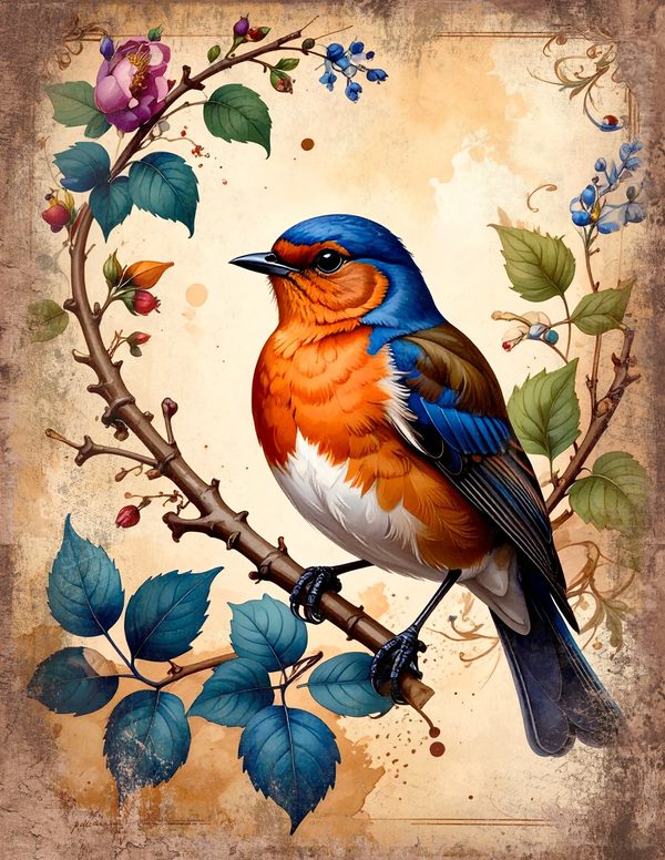 The Robin Collection Junk Journal Pages: 60 Watercolor Digital Paper - Scrapbook Printables — image 27