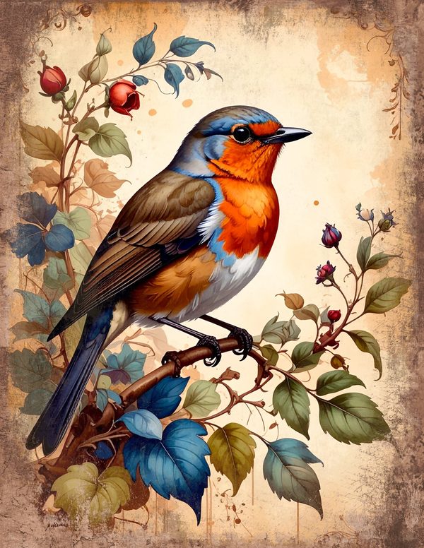 The Robin Collection Junk Journal Pages: 60 Watercolor Digital Paper - Scrapbook Printables — image 28