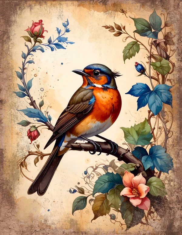 The Robin Collection Junk Journal Pages: 60 Watercolor Digital Paper - Scrapbook Printables — image 29