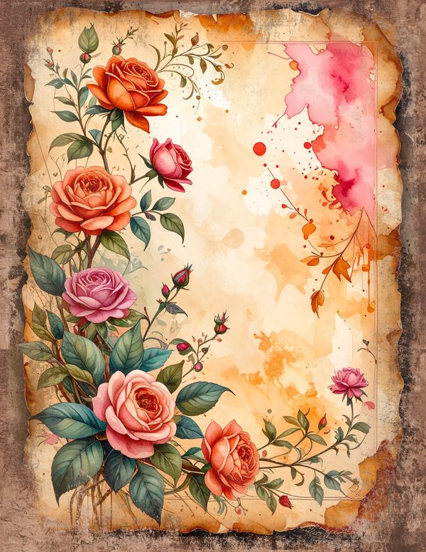 The Robin Collection Junk Journal Pages: 60 Watercolor Digital Paper - Scrapbook Printables — image 34
