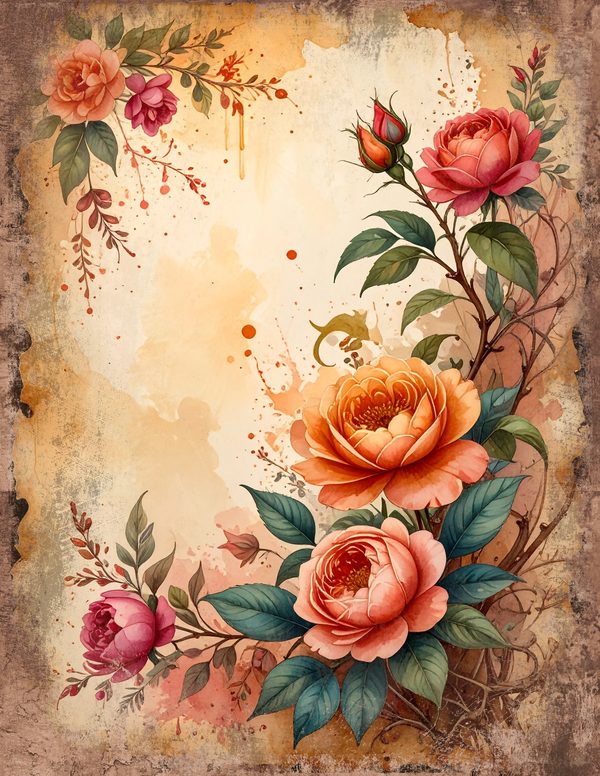 The Robin Collection Junk Journal Pages: 60 Watercolor Digital Paper - Scrapbook Printables — image 35