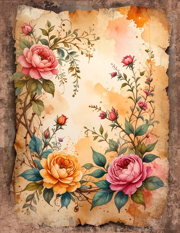The Robin Collection Junk Journal Pages: 60 Watercolor Digital Paper - Scrapbook Printables — image 39