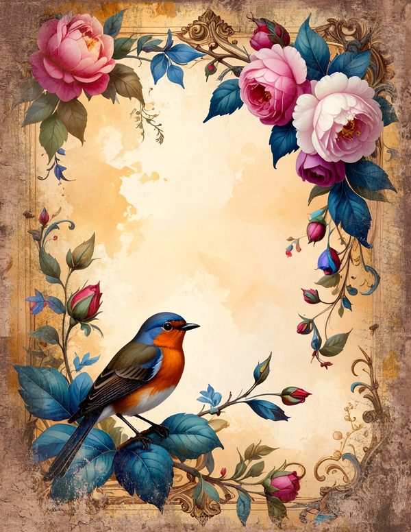 The Robin Collection Junk Journal Pages: 60 Watercolor Digital Paper - Scrapbook Printables — image 41