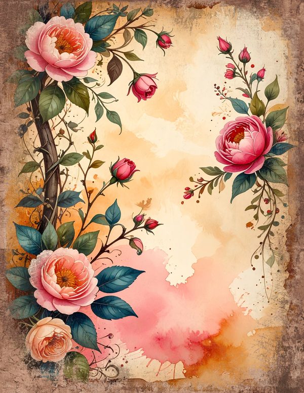 The Robin Collection Junk Journal Pages: 60 Watercolor Digital Paper - Scrapbook Printables — image 45