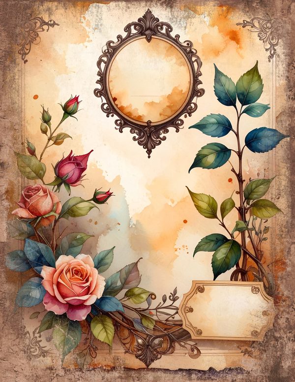 The Robin Collection Junk Journal Pages: 60 Watercolor Digital Paper - Scrapbook Printables — image 46