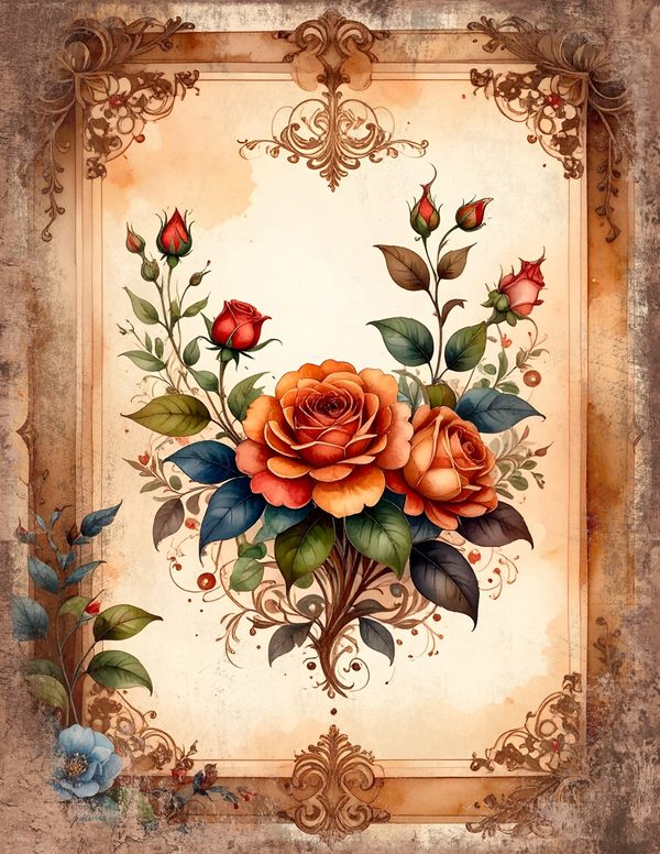 The Robin Collection Junk Journal Pages: 60 Watercolor Digital Paper - Scrapbook Printables — image 48