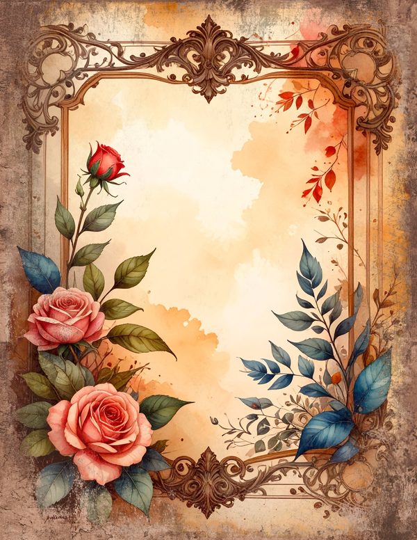 The Robin Collection Junk Journal Pages: 60 Watercolor Digital Paper - Scrapbook Printables — image 53