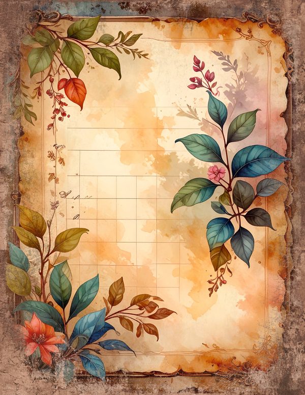 The Robin Collection Junk Journal Pages: 60 Watercolor Digital Paper - Scrapbook Printables — image 57
