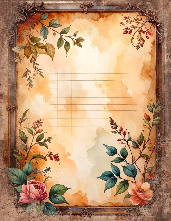 The Robin Collection Junk Journal Pages: 60 Watercolor Digital Paper - Scrapbook Printables — image 58