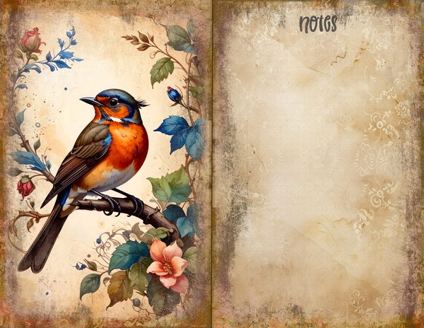The Robin Collection Journal Spreads: 30 Printable Open Book Pages - Watercolor Digital Paper — image 15