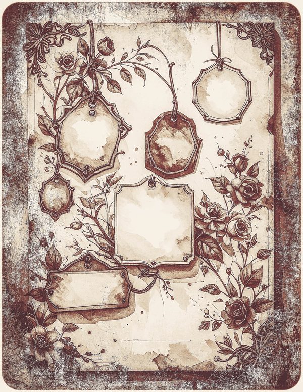 Robin Vintage Junk Journal: 60 Grungy Monochrome Papers, Ink Saver Antique Bird Scrapbook Printable — image 33