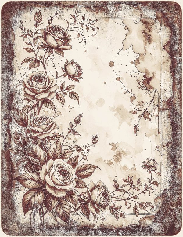Robin Vintage Junk Journal: 60 Grungy Monochrome Papers, Ink Saver Antique Bird Scrapbook Printable — image 34