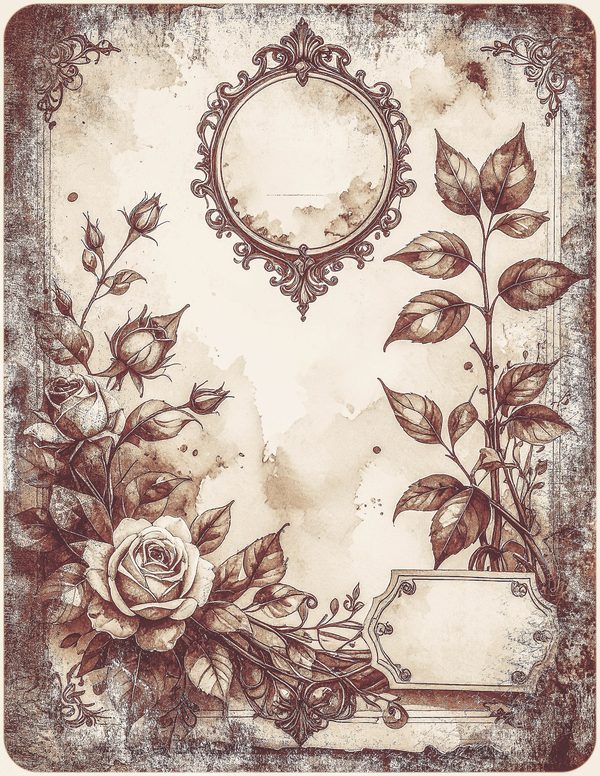Robin Vintage Junk Journal: 60 Grungy Monochrome Papers, Ink Saver Antique Bird Scrapbook Printable — image 46