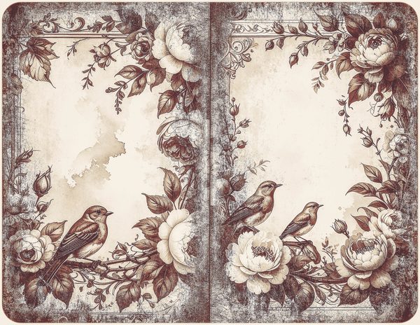 Robin Vintage Junk Journal: 60 Grungy Monochrome Papers, Ink Saver Antique Bird Scrapbook Printable — image 10