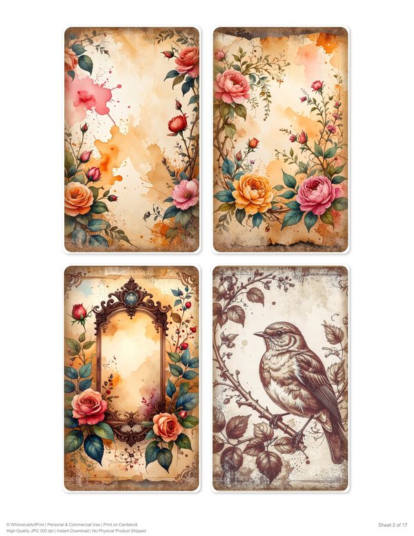 The Robin Collection Kit: 25 Printable Sheets - Vintage Fussy Cut Cards, Tags & Folio Instant Download — image 2