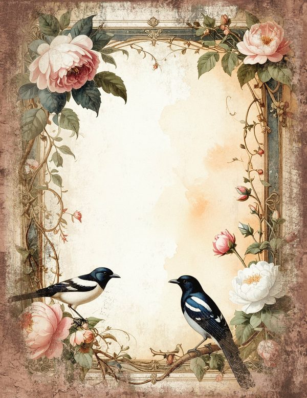 Magpie Bird Collection Junk Journal Pages: 60 Watercolor Digital Paper - Scrapbook Printables — image 24