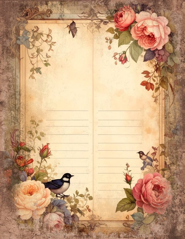 Magpie Bird Collection Junk Journal Pages: 60 Watercolor Digital Paper - Scrapbook Printables — image 47