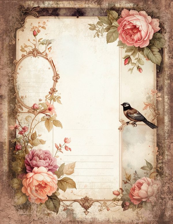 Magpie Bird Collection Junk Journal Pages: 60 Watercolor Digital Paper - Scrapbook Printables — image 55