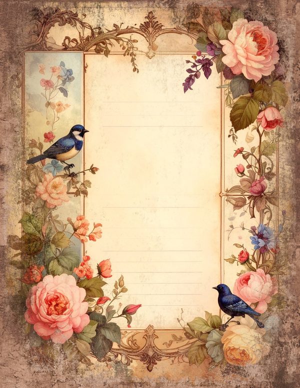 Magpie Bird Collection Junk Journal Pages: 60 Watercolor Digital Paper - Scrapbook Printables — image 57