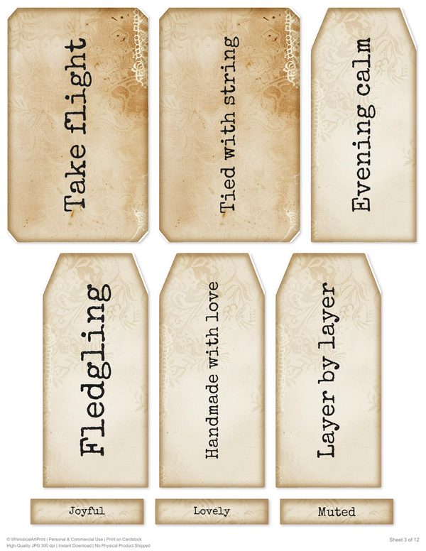 Magpie Collection Kit: 37 Printable Sheets - Vintage Fussy Cut Cards, Tags & Folio - Commercial Use — image 20