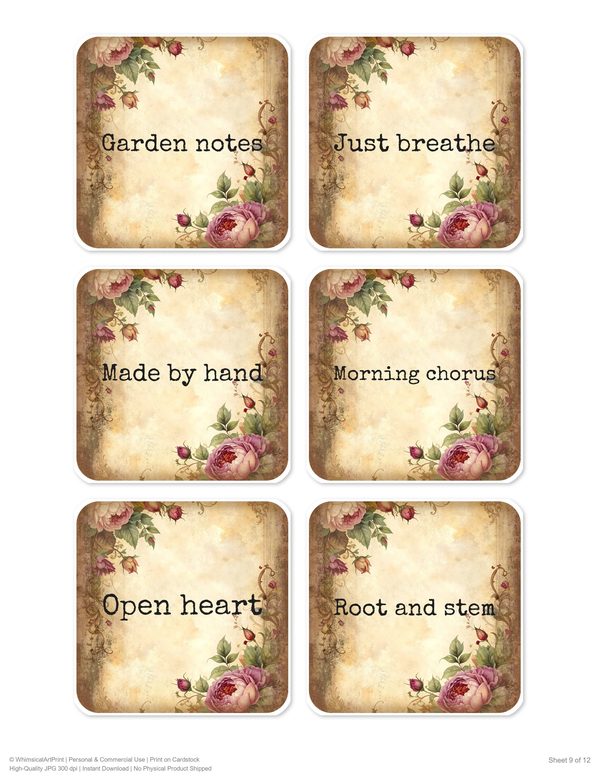 Magpie Collection Kit: 37 Printable Sheets - Vintage Fussy Cut Cards, Tags & Folio - Commercial Use — image 26