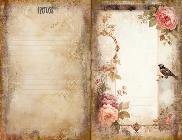 Magpie Bird Collection Journal Spreads: 30 Printable Open Book Pages - Watercolor Digital Paper — image 6