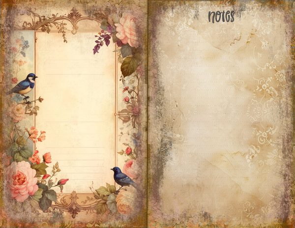 Magpie Bird Collection Journal Spreads: 30 Printable Open Book Pages - Watercolor Digital Paper — image 7
