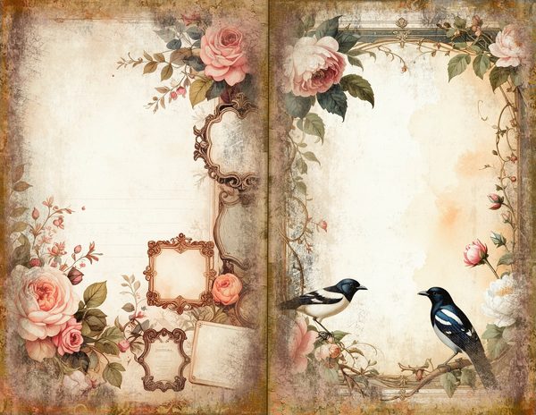 Magpie Bird Collection Journal Spreads: 30 Printable Open Book Pages - Watercolor Digital Paper — image 13
