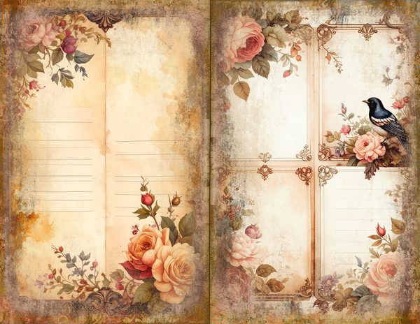Magpie Bird Collection Journal Spreads: 30 Printable Open Book Pages - Watercolor Digital Paper — image 29