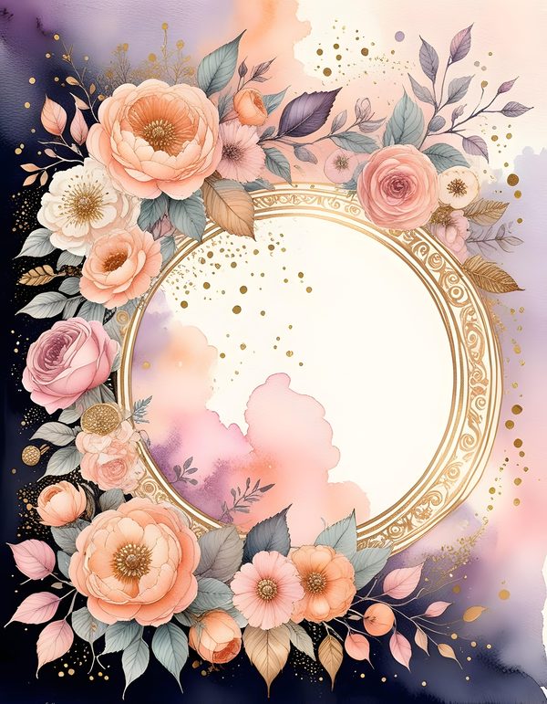 Soft Peach Borders Digital Paper: 13 Printable Pages - Watercolor Scrapbook Paper - Commercial Use — image 13