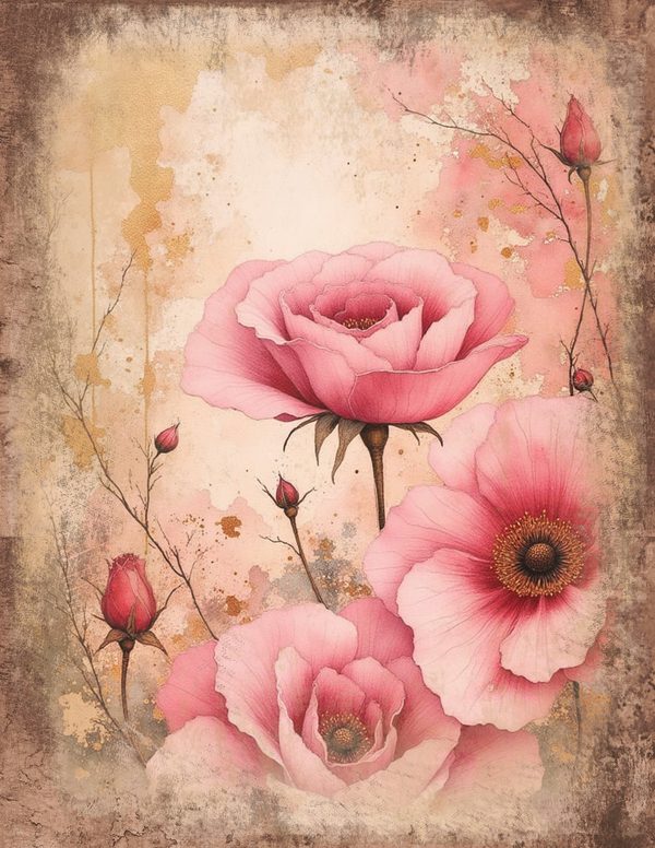 Victorian Ladies Junk Journal Pages: 50 Watercolor Digital Paper - Scrapbook Printables - Commercial Use — image 42