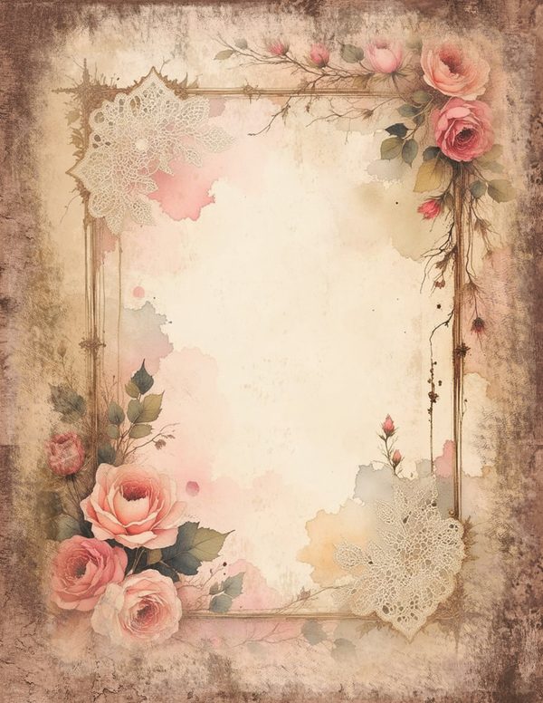 Victorian Ladies Junk Journal Pages: 50 Watercolor Digital Paper - Scrapbook Printables - Commercial Use — image 44