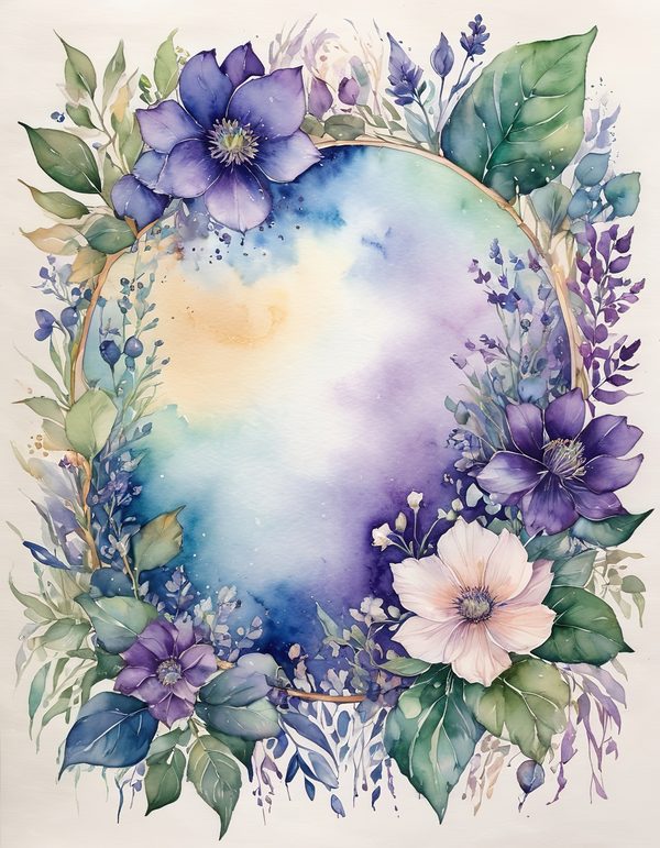 Bluebell Bluebell Purple Digital Paper: 12 Printable Pages - Watercolor Scrapbook Paper - Commercial Use — image 3