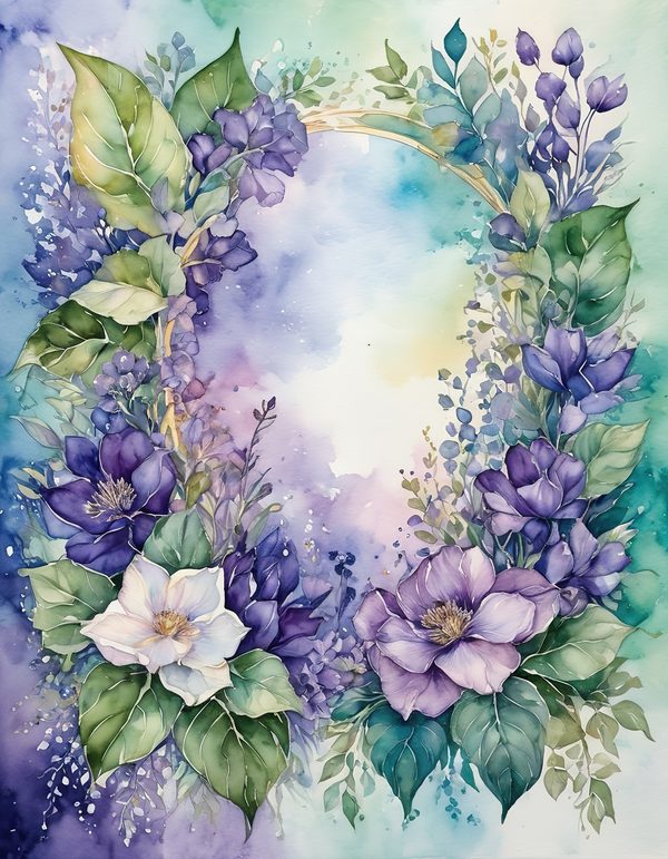 Bluebell Bluebell Purple Digital Paper: 12 Printable Pages - Watercolor Scrapbook Paper - Commercial Use — image 4