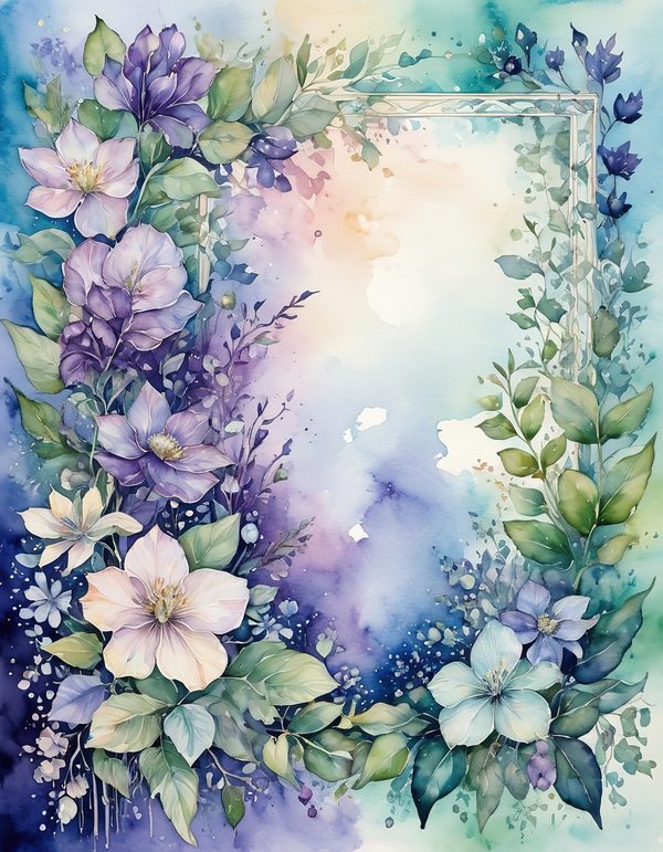 Bluebell Bluebell Purple Digital Paper: 12 Printable Pages - Watercolor Scrapbook Paper - Commercial Use — image 8