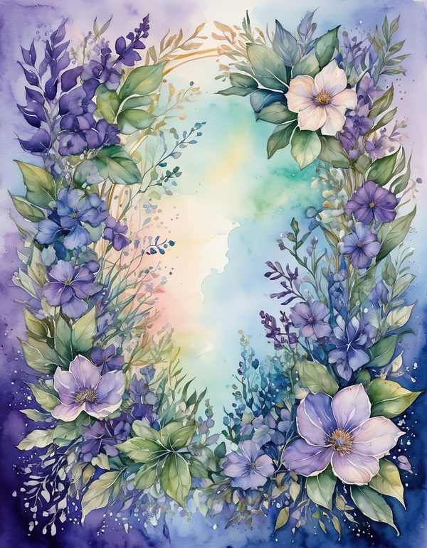 Bluebell Bluebell Purple Digital Paper: 12 Printable Pages - Watercolor Scrapbook Paper - Commercial Use — image 9
