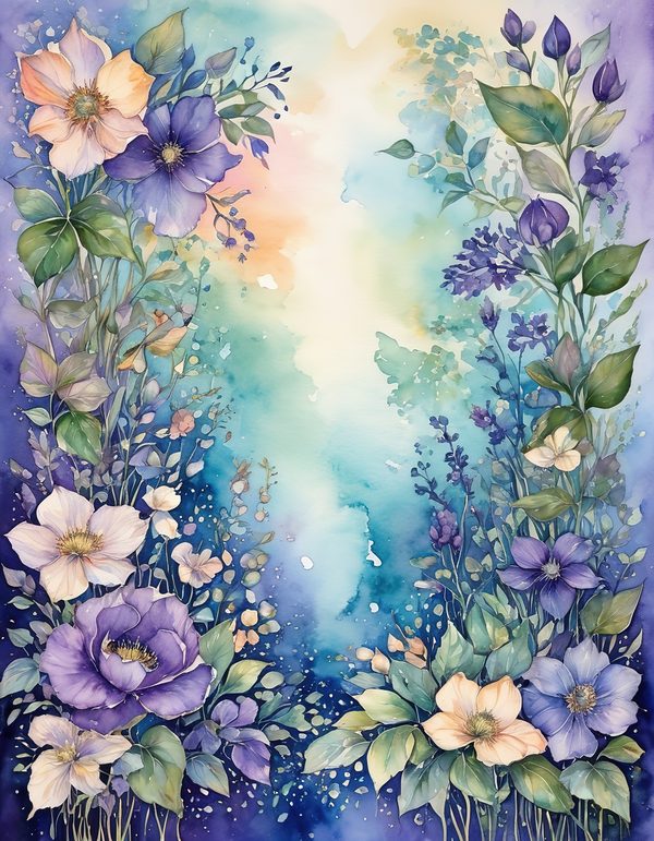 Bluebell Bluebell Purple Digital Paper: 12 Printable Pages - Watercolor Scrapbook Paper - Commercial Use — image 10