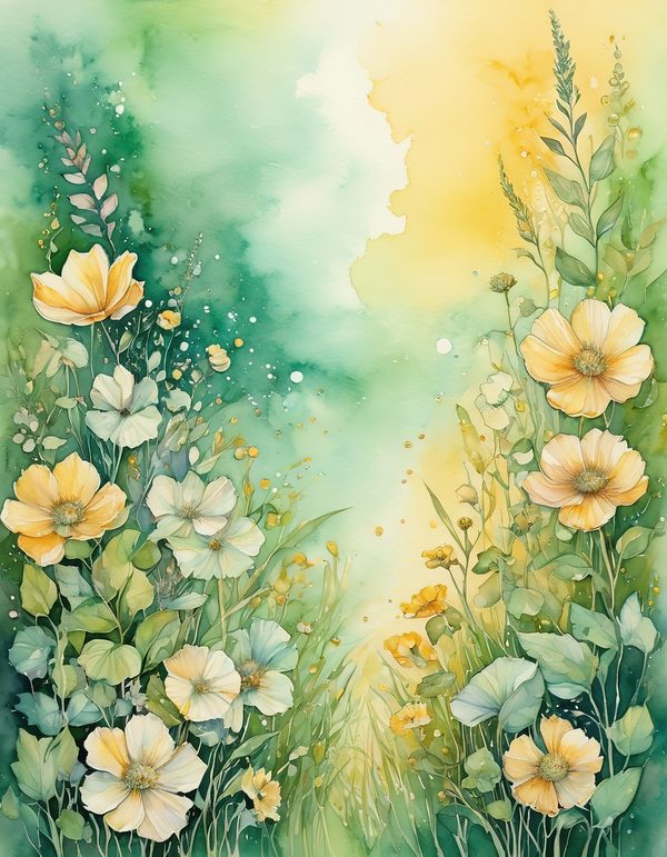 Buttercup Butter Yellow Digital Paper: 10 Printable Pages - Watercolor Scrapbook Paper - Commercial Use — image 1