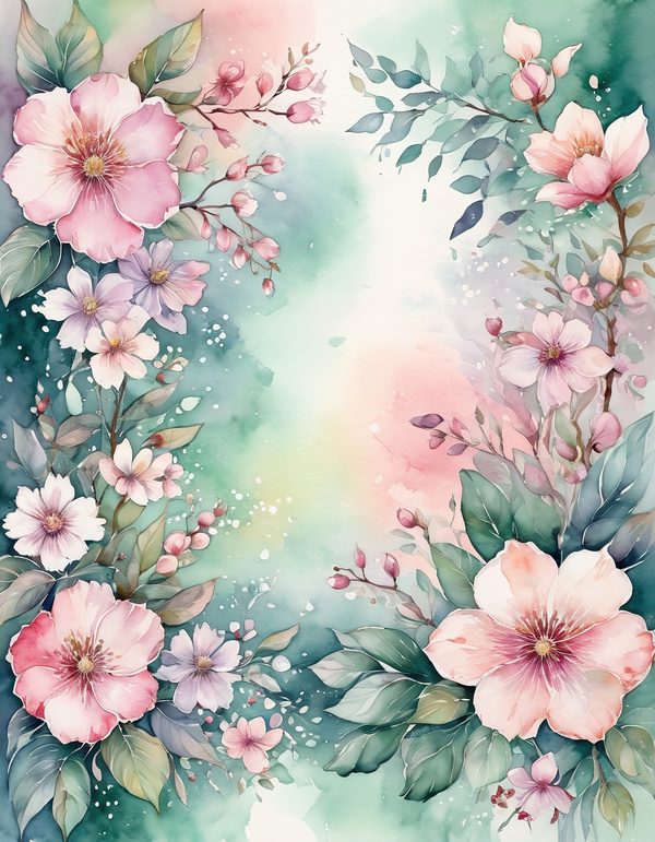 Cherry Blossom Pink Digital Paper: 13 Printable Pages - Watercolor Scrapbook Paper - Commercial Use — image 1