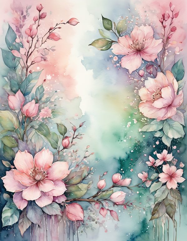 Cherry Blossom Pink Digital Paper: 13 Printable Pages - Watercolor Scrapbook Paper - Commercial Use — image 2