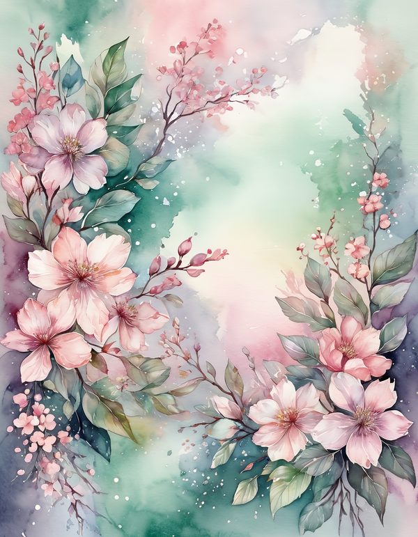 Cherry Blossom Pink Digital Paper: 13 Printable Pages - Watercolor Scrapbook Paper - Commercial Use — image 4