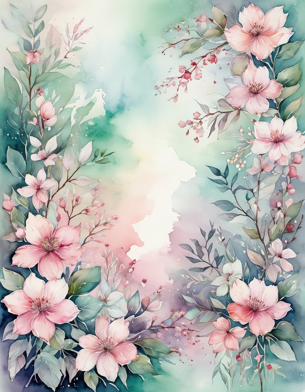 Cherry Blossom Pink Digital Paper: 13 Printable Pages - Watercolor Scrapbook Paper - Commercial Use — image 5
