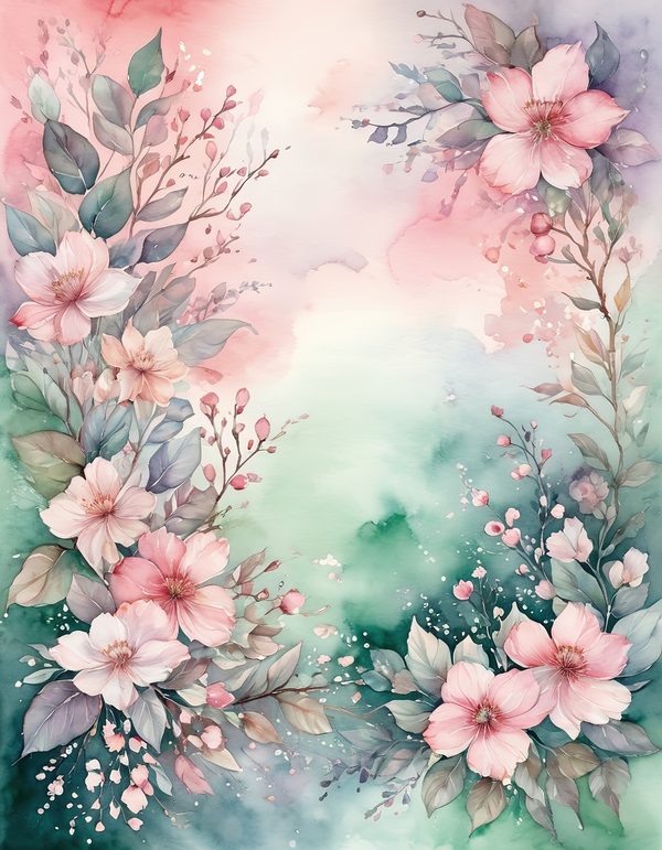 Cherry Blossom Pink Digital Paper: 13 Printable Pages - Watercolor Scrapbook Paper - Commercial Use — image 6