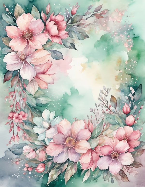 Cherry Blossom Pink Digital Paper: 13 Printable Pages - Watercolor Scrapbook Paper - Commercial Use — image 8