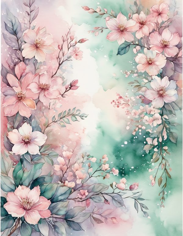 Cherry Blossom Pink Digital Paper: 13 Printable Pages - Watercolor Scrapbook Paper - Commercial Use — image 9