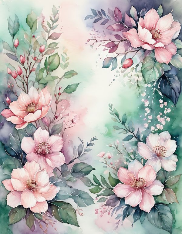 Cherry Blossom Pink Digital Paper: 13 Printable Pages - Watercolor Scrapbook Paper - Commercial Use — image 10