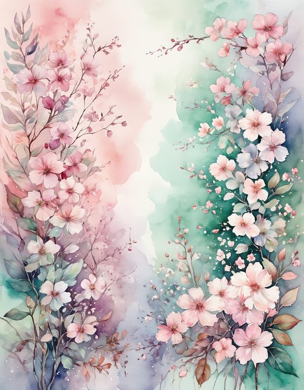 Cherry Blossom Pink Digital Paper: 13 Printable Pages - Watercolor Scrapbook Paper - Commercial Use — image 12