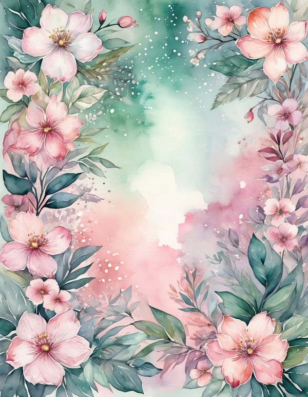 Cherry Blossom Pink Digital Paper: 13 Printable Pages - Watercolor Scrapbook Paper - Commercial Use — image 13