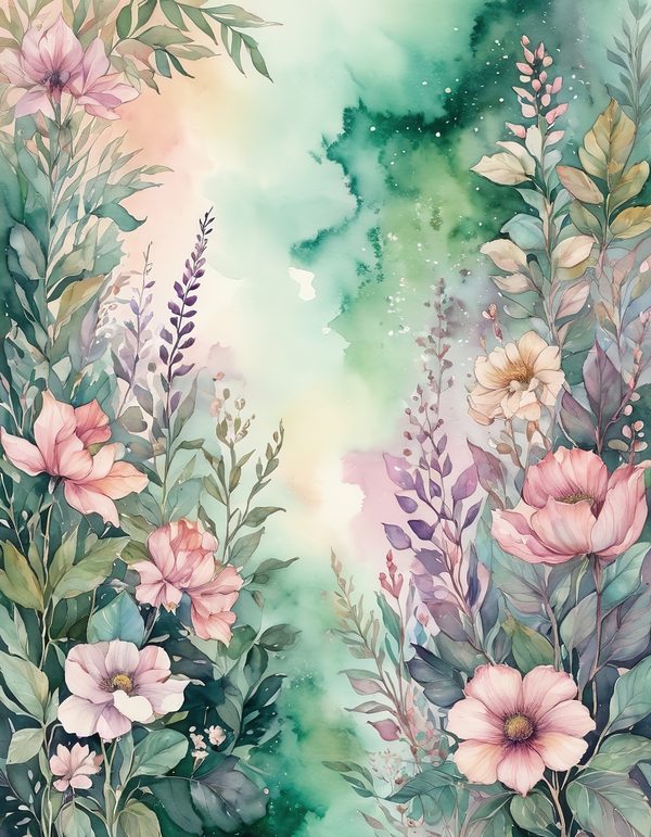Foxglove Rose Mauve Digital Paper: 14 Printable Pages - Watercolor Scrapbook Paper - Commercial Use — image 2
